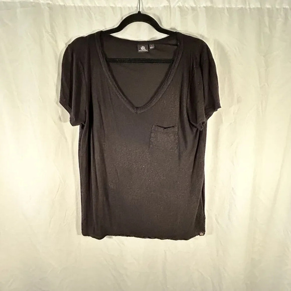 Rock & Republic Tops - Rock & Republic Top Women's Large Black Vneck Short Sleeve Gold Speckle
